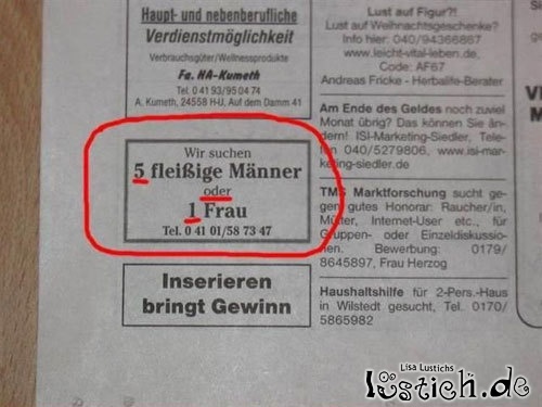 5 Männer oder eine Frau 5 Männer oder eine Frau