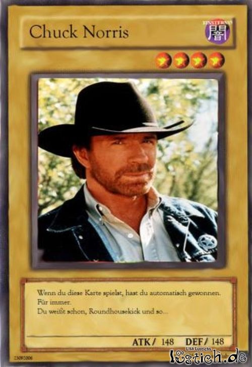 Chuck Norris als Yu-Gi-Oh-Karte Chuck Norris als Yu-Gi-Oh-Karte