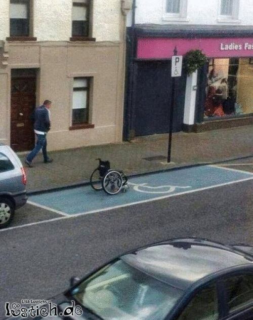 Der Rollstuhl-Parkplatz