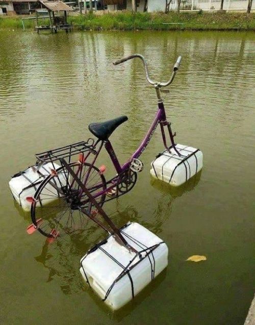 Hochwasser-Fahrrad
